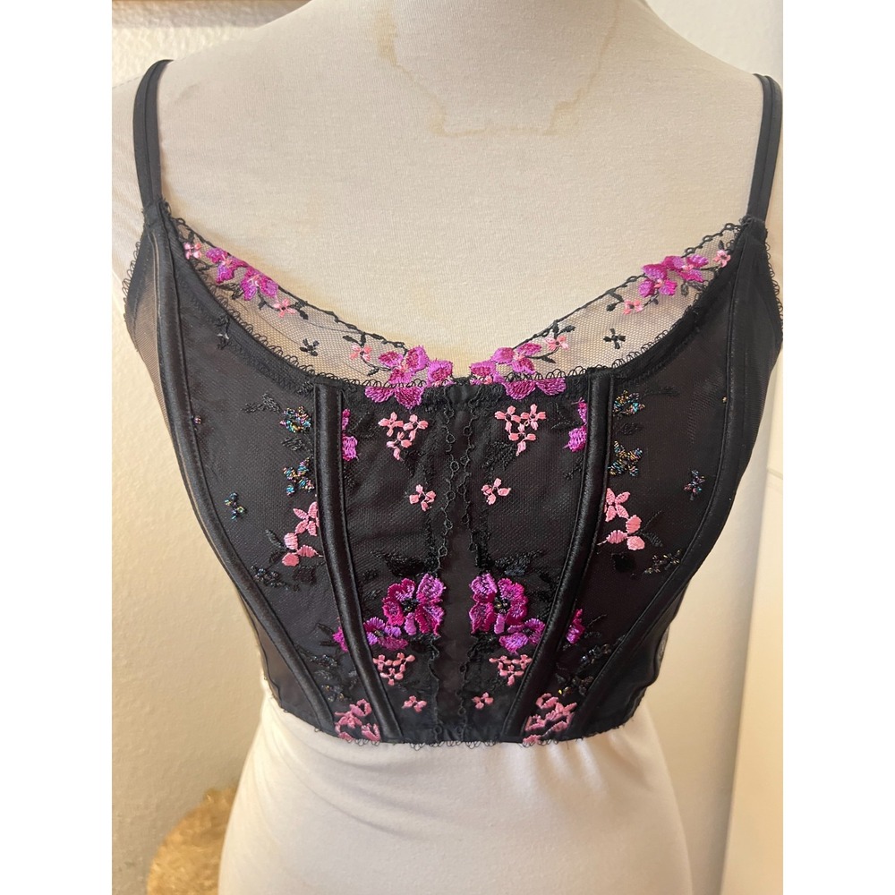 Victorias Secret Womens Black Corset Bustier Bralette Sz S NWT Fairy Sexy Goth‎ - Picture 2 of 11